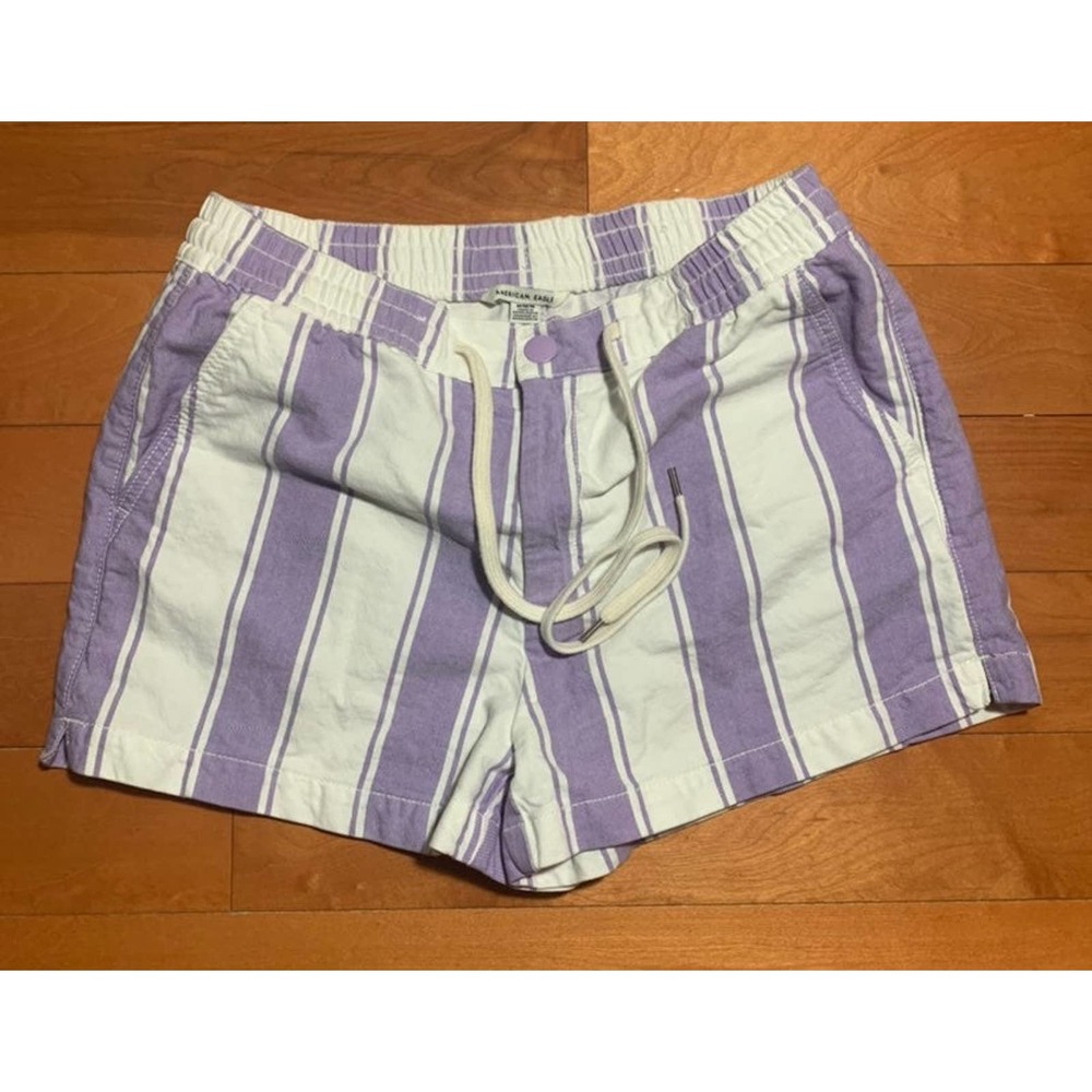 American Eagle Purple Stripe Shorts